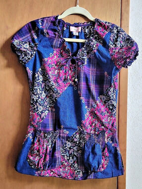 Koi Floral Scrub Top